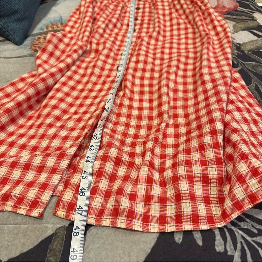 Moon River Red Gingham Midi Dress - Picture 14 of 14